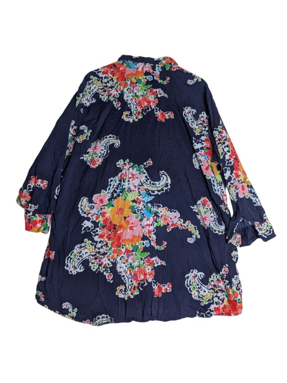 Lauren Ralph Lauren Navy Floral & Paisley Poplin Nightgown Night Shirt Size 3X - Picture 11 of 11